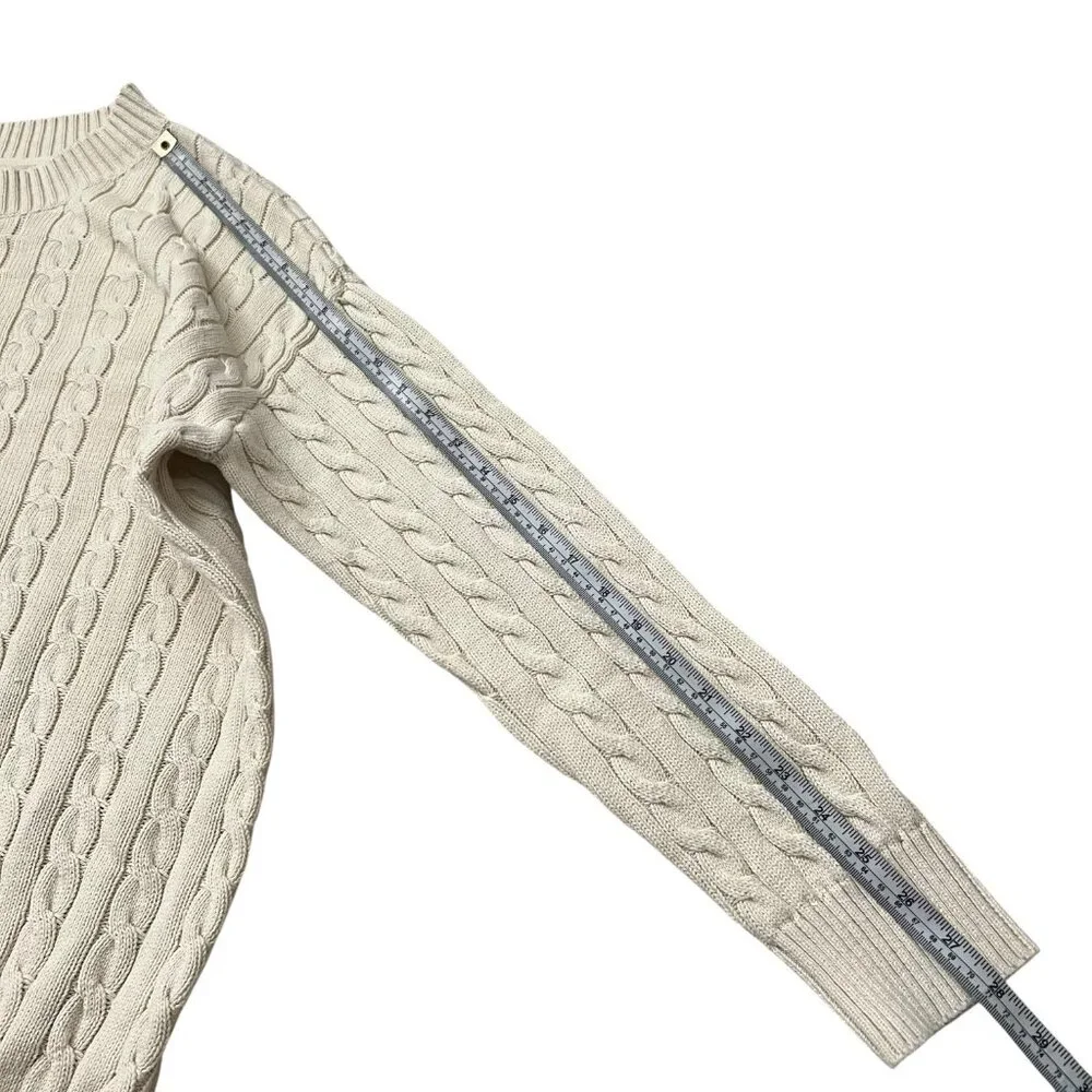 Gap Teen Cable Knit Oversized Fisherman Sweater‎ Cream 18 / 20 XL Organic Cotton